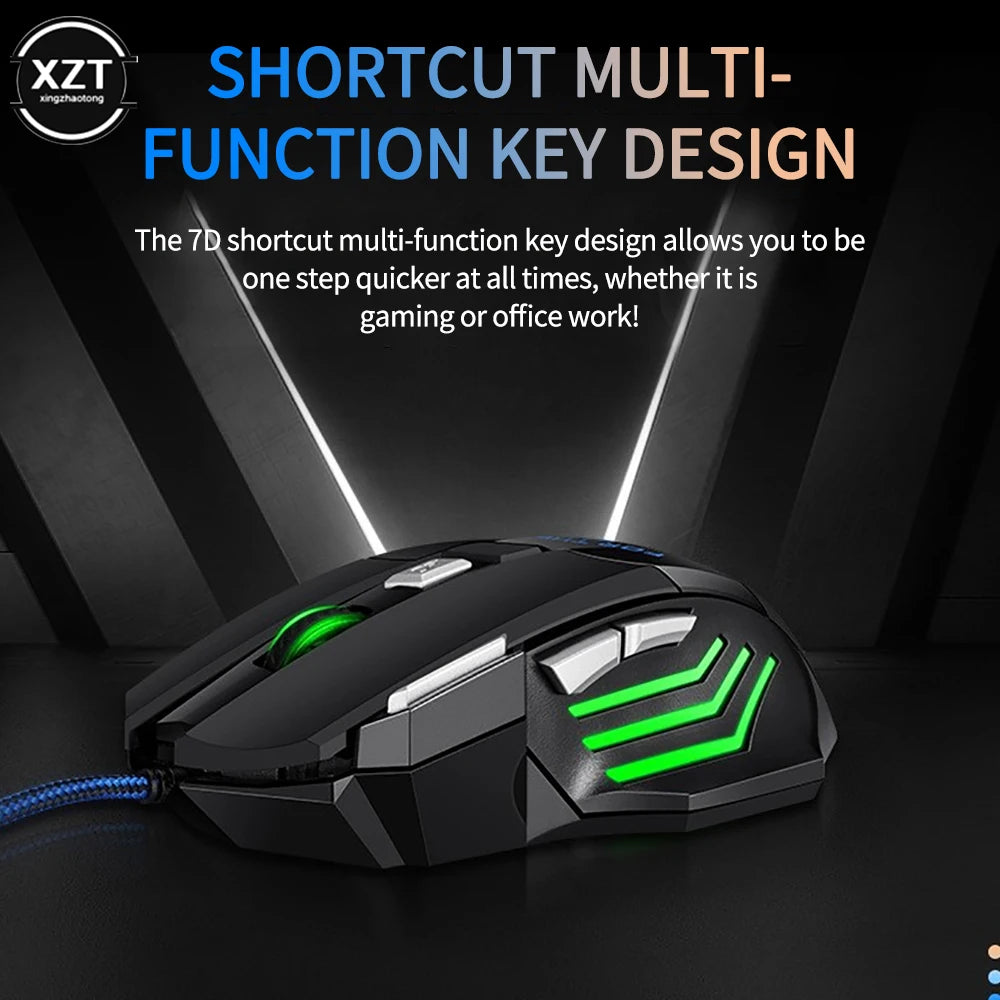 Professional 5500 DPI Gaming Mouse 7 Buttons LED Optical USB Wired Mice for Pro Gamer High Quality